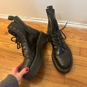 Black platform doc martens